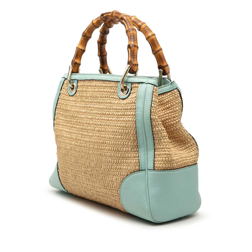 Pre-Loved Gucci Small Raffia Bamboo Shopper Satchel - Picture 2 of 7
